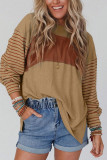 Color Block Stripe Long Sleeves Top