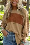 Color Block Stripe Long Sleeves Top