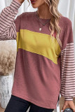 Color Block Stripe Long Sleeves Top