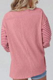 Color Block Stripe Long Sleeves Top