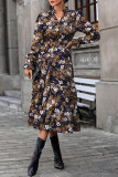 V Neck Floral Maxi Dress