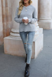 Hooded Plain Knitting Sweater