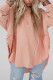 Pale Chestnut Patchwork Raw Hem Loose Fit Plus Size Top