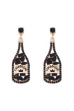 Rhinestone Champagne Bottle Earrings MOQ 5pcs