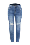 Ripped High Waist Denim Jeans
