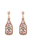 Rhinestone Champagne Bottle Earrings MOQ 5pcs