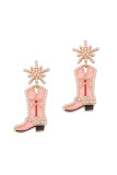 Boots Shape Crystal Earrings