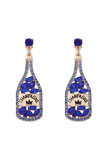 Rhinestone Champagne Bottle Earrings MOQ 5pcs