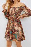 Off Shoulder Vintage Boho Dress