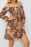Off Shoulder Vintage Boho Dress