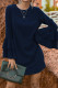Navy Ruffle Sleeves Mini Dress