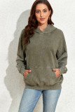 Sage Green Vintage Wash Kangaroo Pocket Hoodie
