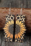 Sunflower Wooden Earrings MOQ 5pcs