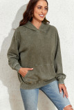 Sage Green Vintage Wash Kangaroo Pocket Hoodie