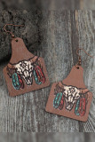 Western Bull Print Earrings MOQ 5pcs
