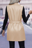 Sleeveless Vest Leather Coat