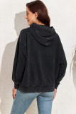 Black Vintage Wash Kangaroo Pocket Hoodie