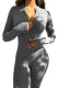 Plain Zipper Down Rib Long Sleeves Jumpsuit