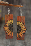 Sunflower Wooden Earrings MOQ 5pcs