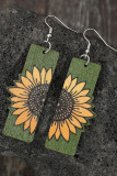 Sunflower Wooden Earrings MOQ 5pcs