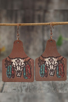 Western Bull Print Earrings MOQ 5pcs