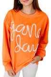 Carrot Contrast Game Day Graphic Casual Top