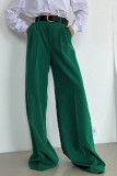 Plain High Waist Wide Leg Pants