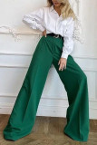 Plain High Waist Wide Leg Pants