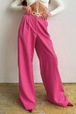 Plain High Waist Wide Leg Pants
