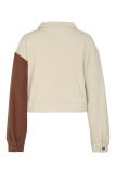 Apricot Color Block Button Jacket