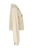 Apricot Color Block Button Jacket