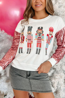 Sequin Glitter Sleeves Christmas Sweatshirt