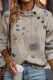 Stand Collar Flower Print Sweatshirt