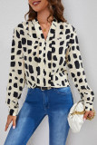 V Neck Printing Blouse