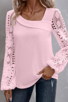 Floral Lace Crochet Sleeves Top