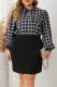 Plus Size Houndstooth Splicing Dress