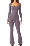 Square Neck Slim Fit One Piece Jumpsuit
