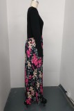 Multi Color Floral Splicing Maxi Dress