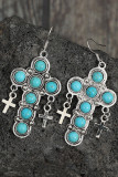 Boho Turquoise Cross Earrings