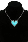 Turquoise Heart Stone Necklace MOQ 5pcs