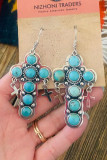 Boho Turquoise Cross Earrings