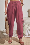 High Waist Drawstring Pockets Jogger Pants