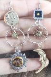 Moon Sun Metal Earrings