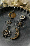 Moon Sun Metal Earrings