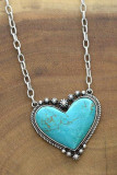 Turquoise Heart Stone Necklace MOQ 5pcs
