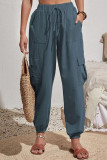 High Waist Drawstring Pockets Jogger Pants