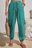 High Waist Drawstring Pockets Jogger Pants