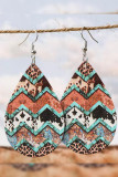 Western Cow Leopard Splicing Leather Earrings