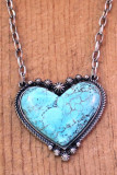 Turquoise Heart Stone Necklace MOQ 5pcs