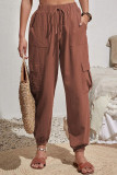 High Waist Drawstring Pockets Jogger Pants